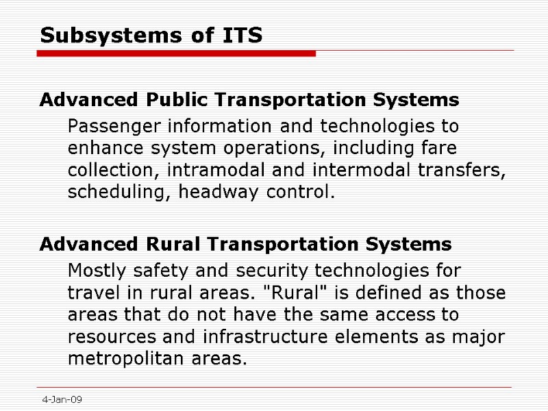 Subsystems of ITS  Advanced Public Transportation Systems   Passenger information and technologies